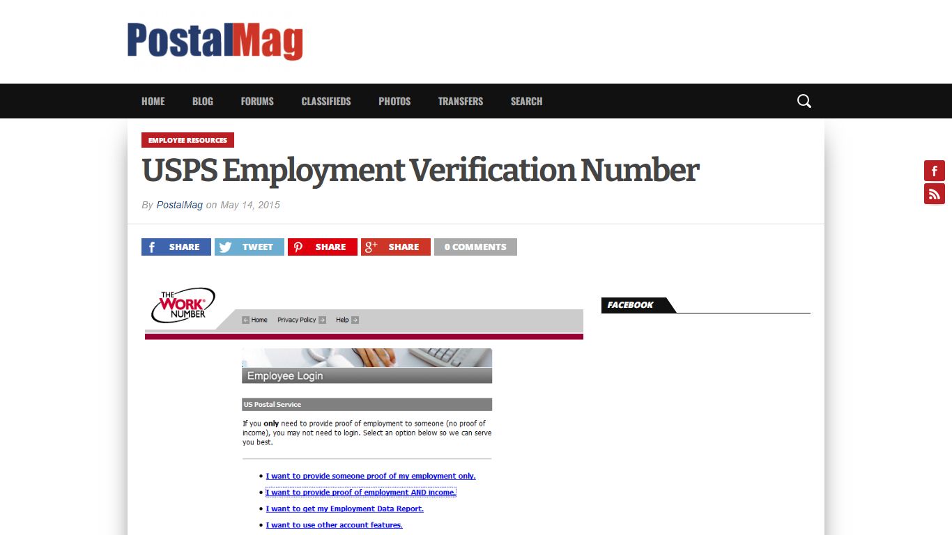 USPS Employment Verification Number – PostalMag